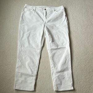 Chicos so slimming girlfriend slim leg ankle ivory corduroy pants 3R